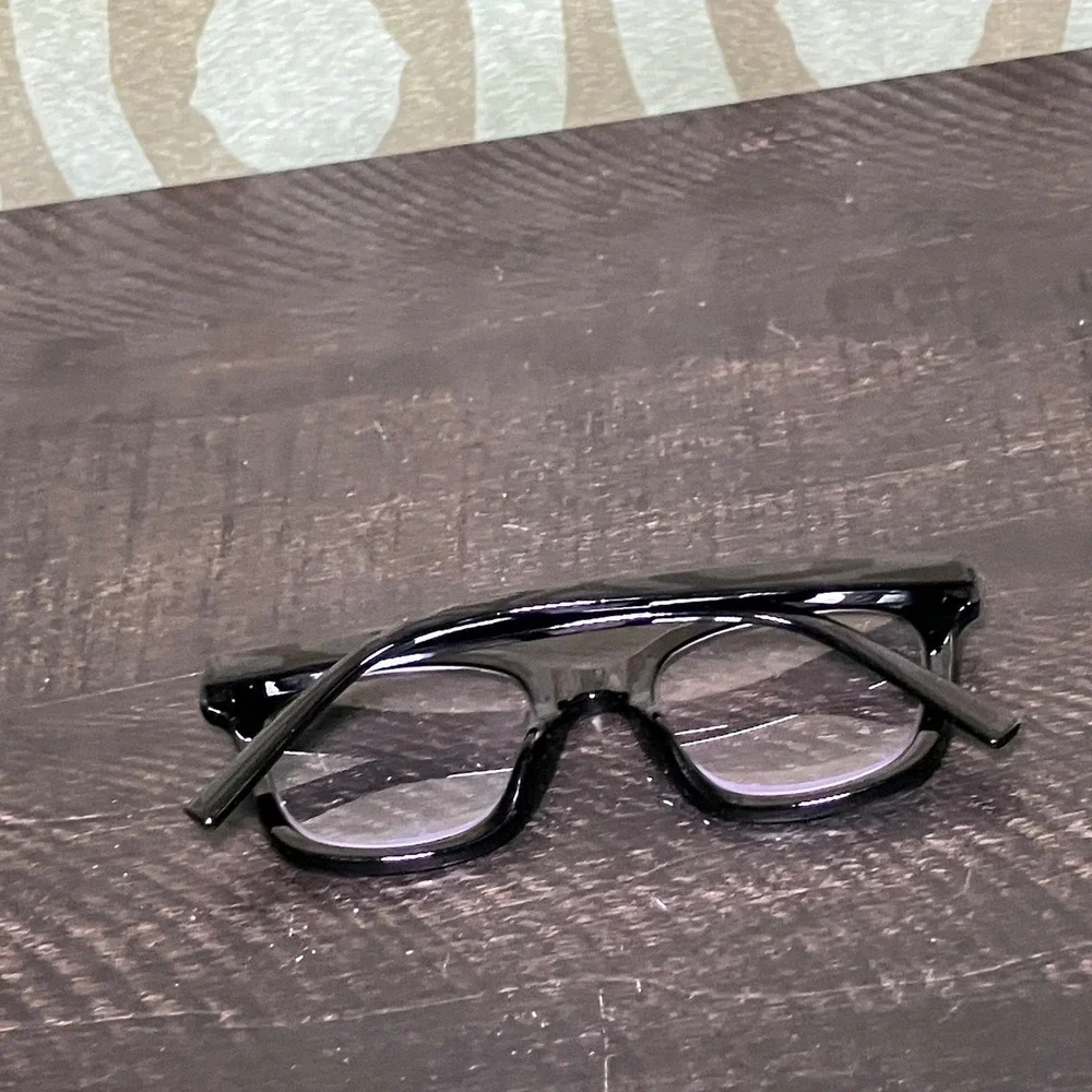Reading Glasses Women +2.75 Black Excellent 7327 Rectangular 49-22-142